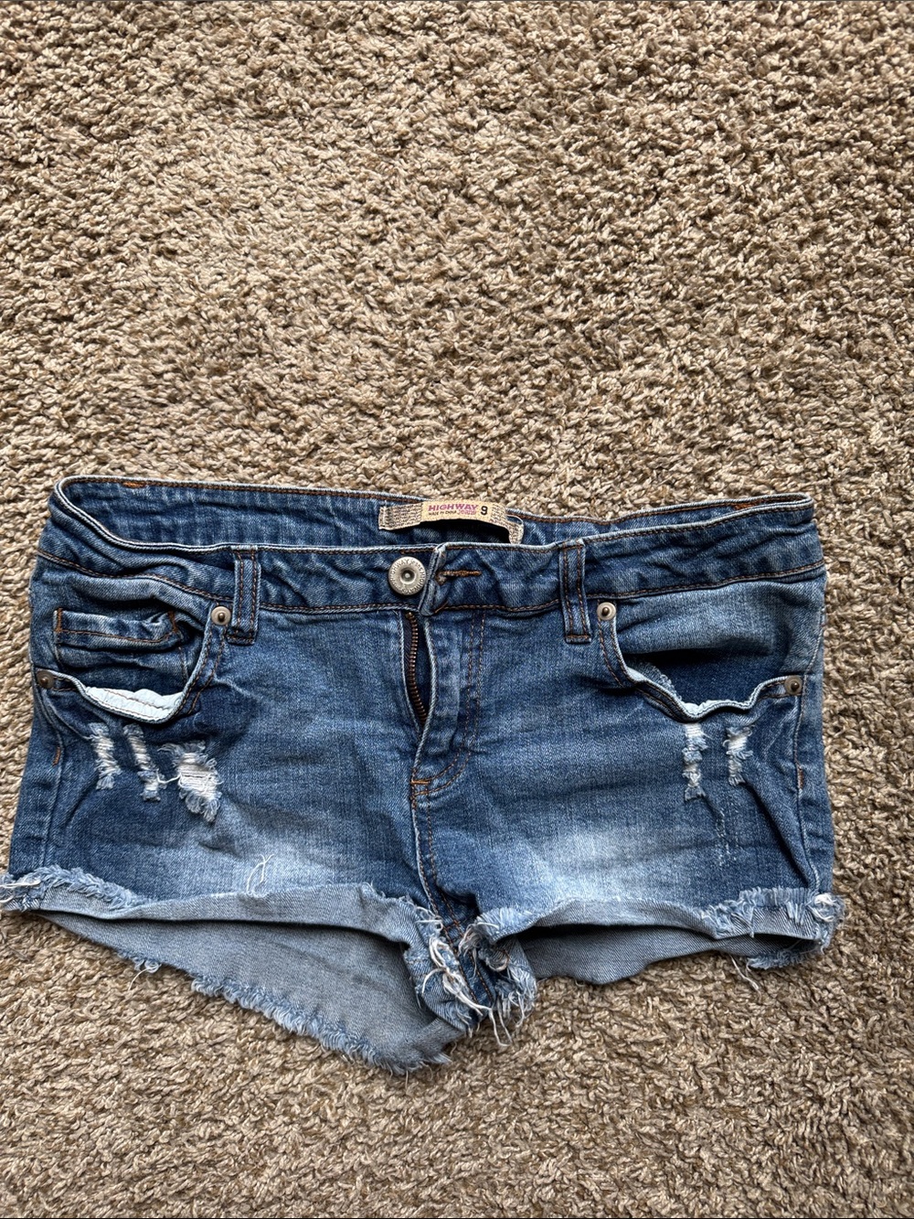Distressed Blue Denim Women’s Shorts
